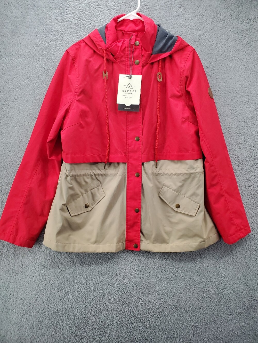 Alpine Design Lake to Cabin Jacket Womens XL Windproof Ecodry Red Tan NWT